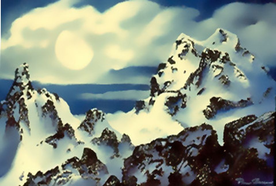 Lune et montagnes