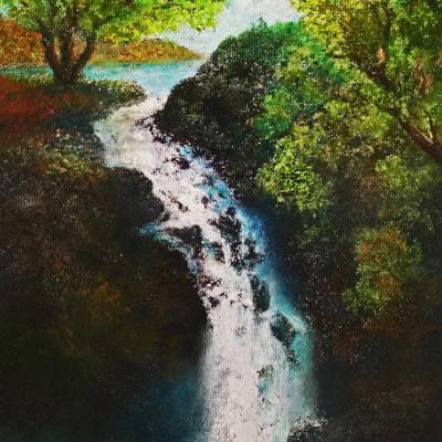 La cascade bleu 14x20 - 19x25 - 395 $